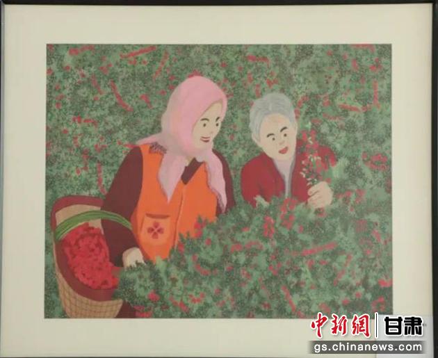 靖遠縣枸杞種植業(yè)帶動10多萬農(nóng)民脫貧致富。刺繡 王明風(fēng) 繡稿 胡靜