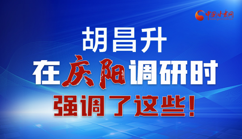 圖解|胡昌升在慶陽調(diào)研時強調(diào)了這些！