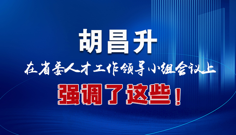 圖解|胡昌升在省委人才工作領導小組會議上強調了這些！
