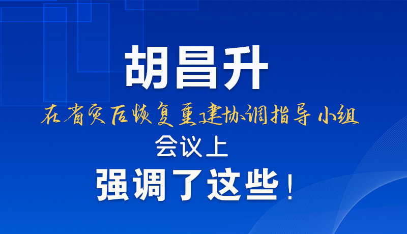 圖解|胡昌升在省災后恢復重建協(xié)調指導小組會議上強調了這些！