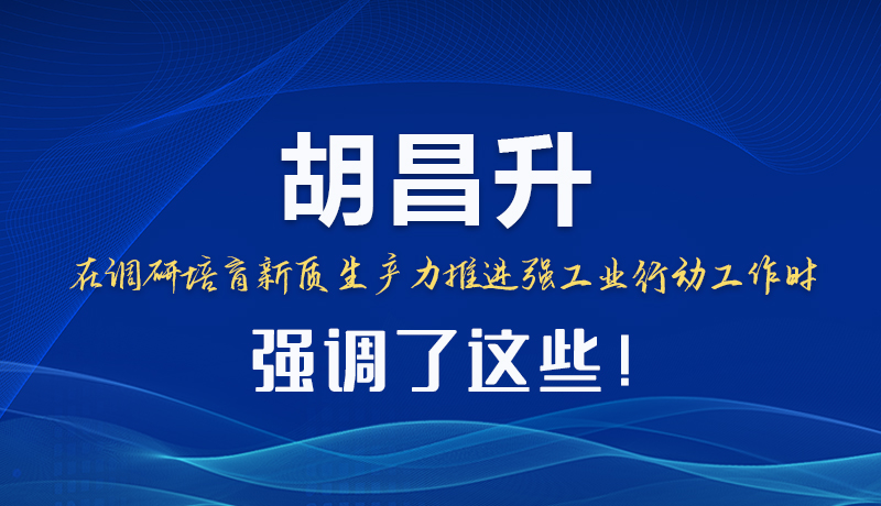 圖解|胡昌升在調研培育新質生產力推進強工業(yè)行動工作時強調了這些！
