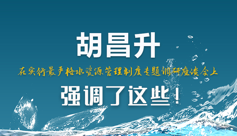 圖解|胡昌升在實行最嚴格水資源管理制度專題調(diào)研座談會上強調(diào)了這些！